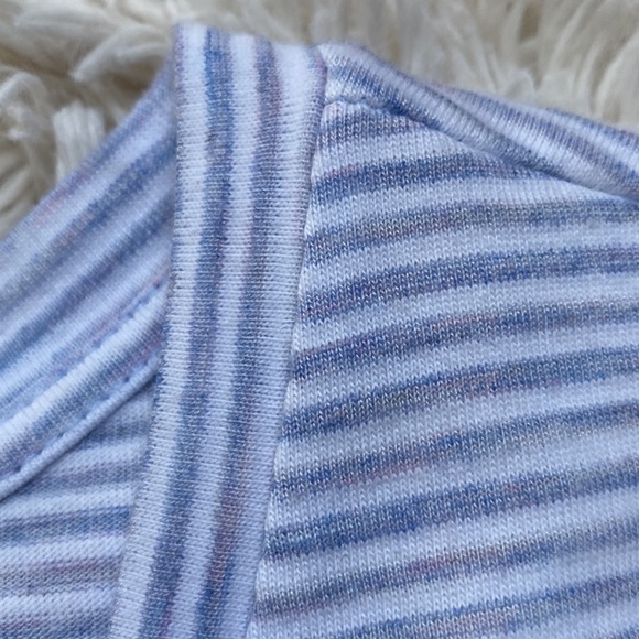 Loft Scoop Neck Striped Top ๐ Gray & White - Picture 8 of 16